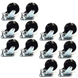 24 Pack 2" Swivel Caster Wheels Rubber Base with Top Plate & Bearing Heavy Duty by MegaDeal [並行輸入品]