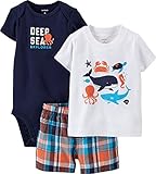 carter's カーターズ　3ピースセット（半袖シャツ。半袖ロンパース、半ズボン）海の仲間たち (18か月)