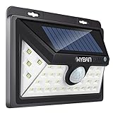 WYBAN 高輝度 省エネ IP65 防雨 ソーラーライトスポットライト 34個のLED SMDソーラー投光器 屋外照明、LED 三つモード センサーライト、120度広角照明 、壁掛け式 、自動点灯 