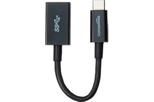 Amazonベーシック USB 3.1 USB-C - USB-A メス アダプターケーブルコンバーター 5Gbps高速 USB-IF認証取得 ノートパソコン タブレット スマートフォン (iPhone 16/15) 用 ブラック
