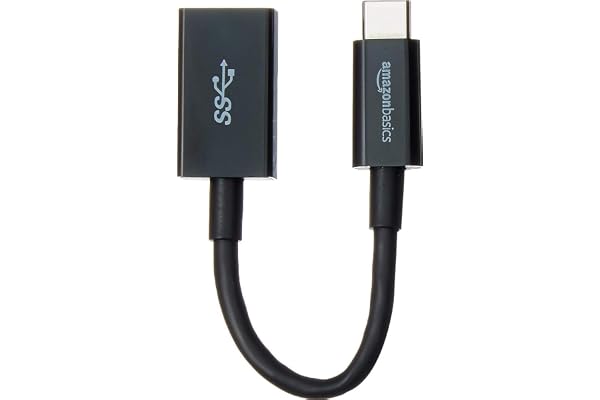 Amazonベーシック USB 3.1 USB-C - USB-A メス アダプターケーブルコンバーター 5Gbps高速 USB-IF認証取得 ノートパソコン タブレット スマートフォン (iPhone 16/15) 用 ブラック