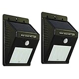 UPKEN 6LED ソーラーライト 人感センサー 防水/防犯ライト 太陽発電 広角 屋外照明 壁掛け/ガーデン/庭先/駐車場/玄関周りなど対応 夜間自動点灯 ledソーラー（2点）