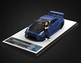 1/64 Mini Station Brian's GTR R35 3.0 ワイスピ 青 カーボンボンネット フィギュア付き