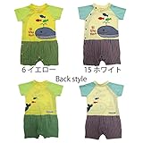 【SiShuNon/シシュノン】クジラトオサカナロンパースクジラ オサカナ 魚 ロンパース 70 15 ホワイト