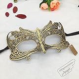 Weryn(TM) ミステリアスエンジェルハードレースマスクハロウィーンパーティーセクシーなマスクレースマスク仮面舞踏会のマスク金赤黒のドレスベネチアのカーニバル[ゴールド]