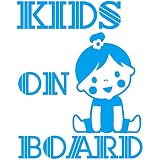 14色 BABY ON BOARD GIRL LINE ステッカー【BABY IN CAR 女の子 ライン】 (ライトブルー)