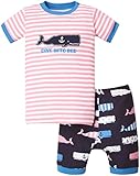 Hatley ハットレイ キッズ女の子 半袖半ズボンパジャマ(クジラさん) 6、120cm 、6Y(119cm) マルチカラー 綿100% PJUOCWH015