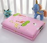 HUHU 防水 おねしょ シーツ 敷きパッド ベビーベッド ベビー布団 ベビーサイズ (キリンさん)