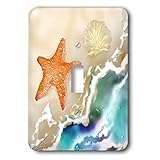 Dream Essence designs-animals – ヒトデと貝の近くの砂in Oceanデジタルアート – 照明スイッチカバー – シングルトグルスイッチ( LSP _ 243243 _ 