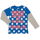 ボーイズキッズ[Blue Mart(ブルーマート)]男の子|男児|子供用|水玉|ドット|ロゴ|重機|ショベルカー柄レイヤード長袖Tシャツ|ロゴT 110cm ブルー-C柄