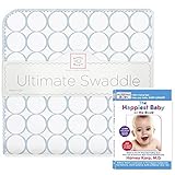 SwaddleDesigns Ultimate Swaddle Blanket Made in USA Premium Cotton Flannel and The Happiest Baby DVD
