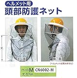 安全サイン８ ハチ対策用品　ヘルメット用頭部防護ネット　CN6002-M