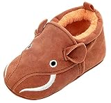 C-Princess ベビー靴 ファーストシューズ ルームシューズ ローファー スリッポン 室内靴 学步靴 動物デザイン 可愛い キッズ 男の子 女の子 出産祝い ブラウン 11cm