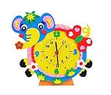 DIYキッズ3Dステッカーシンプルな手作り時計サプライヤー教育玩具[象]