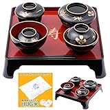 お食い初め食器セット 祝膳 6点セット 女の子 黒色　HUG