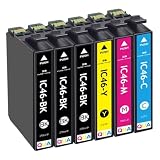 IC4CL46 互換インクカートリッジ IC46 46 インク 6本セットICBK46ブラックx3・ICC46シアン・ICM46マゼンタ・ICY46イエロー 対応機種:PX-101 / PX-401A / PX-402A / PX-501A / PX-A620 / PX-A640 / PX-A720 / PX-A740 / PX-FA700 / PX-V780