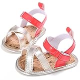 ベビーサンダル　ベビーシューズ　靴　赤ちゃん　幼児　女の子　柔らかい　夏用　履き心地いい (M, レッド)