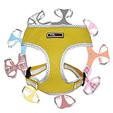 THAIN 犬 ハーネス 小型犬 胴輪 小型犬 猫 ハーネス ベストハーネス 犬 ペット用品 3M反射材料 訓練 ナイロン製 小型犬に向け 通気性 調節可能 (S, イエロー反射)