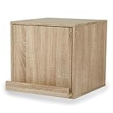 LOWYA （ロウヤ） 収納 キューブボックス 正立方体 組み合わせ自由自在 幅39cm 単品 フラップ扉タイプ 収納BOX オーク おしゃれ 新生活