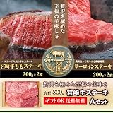 新垣ミート 宮崎牛ステーキAセット(宮崎牛ももステーキ200g×2 宮崎牛サーロインステーキ200g×2)