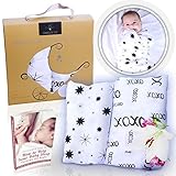 Bamboo Muslin Swaddle Blankets - By Komo B?b? Chic - X Large, BREATHABLE, Super SOFT, Hypoallergenic