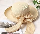 太リボンハット ビーチハット 全3色 【ドット】ベージュ 【5点】