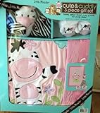 Little Miracles Cute & Cuddly 3 Piece Baby Girl Gift Set Zebra Pink & Black by Little Miracles [並行輸入