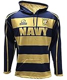 Rhino Rugby Navy Midshipmen Rugby Hoodie Sweatshirt , Large