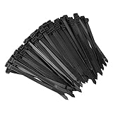 Akozonケーブルネクタイ100個セルフロックナイロンファスナージップワイヤラップストラップブラック7.2x150mm(黒)
