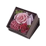 プリザーブドフラワー ペーパーギフトボックスローズ ピンク 【お花 おはな　オハナ ぷるざーぶどふらわー かわいい カワイイ 日持ち ひもち インテリア いんてりあ 箱詰め はこづめ ぼっくす バラ 