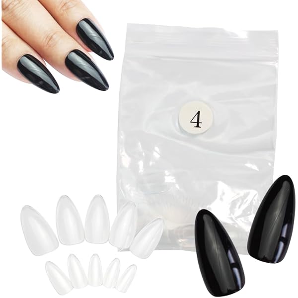 Amazon | ネイルチップ クリア サイズ別販売【 アーモンド 1袋 50枚