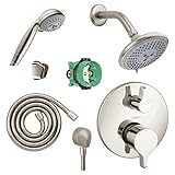 Hansgrohe KSH04448-27447-73BN Raindance Shower Faucet Kit with Handshower PBV Trim with Diverter and