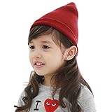 Tonsee ベビー 子供用帽子 ガールズ ソフト ハット 冬 ウォーム ニットキャップ (レッド)