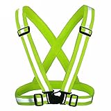 反射ベスト 安全ベスト 蛍光 反射できる高弾力 調節可能 反射ストラップ (グリーン)