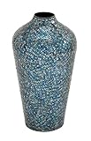 Deco 79 Metal Mosaic Vase, 13 by 25-Inch, Turquoise Finish [並行輸入品]