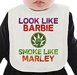 Look Like Barbie Smoke Like Marley Slogan ネクタイを有する有機ビブ Medium