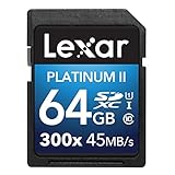 Lexar Platinum II 300x SDXC UHS-Iカード 64GB (最大読込 45MB/s)[国内正規品] 無期限保証 LSD64GBBJP300