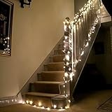 Upingフェアリーストリングライト イルミネーション 22m 200 LED電球クリスマスライト飾り 8種類パターン コンセント式 LEDライト 低電圧 直流回路36v (ウォームホワイト)