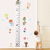 corodoベビー高さGrowth Chart Hanging定規部屋装飾壁の装飾取り外し可能な木製フレームキャンバス雲印刷成長の定規Kids 76.4 " X 7.9インチ、無料のウエストラインルー