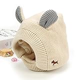 Liebeye 帽子 赤ちゃん 　漫画の犬のスタイル イヤーマフス帽子 幼児キッズネクタイ暖かいキャップ誕生日のクリスマスギフトのためのキャップニット かわいい冬秋用 50-54cm（2-8歳) ベー