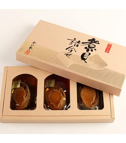 信玄食品　あわび姿煮　3個セット　梅干し Amazon.co.jp: 信玄食品 甲州名産 あわび煮貝 3個入 高級ギフト 木箱入