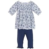 フェザー赤ちゃん女の子服Pimaコットンシャーリングチュニックトップとパンツセット