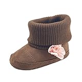 Tovadoo ベビーシューズ ブーツ ニット靴 女の子 秋冬 多色 歩行練習 花柄 プリンセス 暖かい キュート 室内 ギフト 0-18ヶ月