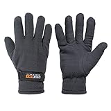 冬用グローブ、OZERO-20°F 耐寒 サーマル 男性用グローブ - 鹿革スエードレザーパームと極性フリース裏地 Heatlok付き 断熱コットンレイヤー - 寒い天候でも暖かさを保ちます - デニ