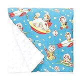 Baby Elephant Ears Luxury Pram Blanket (Retro Rocket) by Baby Elephant Ears