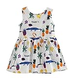 Plus Nao(プラスナオ) キッズワンピース ワンピース 子供服 キッズ服 ベビー服 ノースリーブ 膝丈 ラウンドネック V字 リボン フレア トロ ホワイト 110