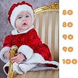 !!80-80-90-90-100セット ベビー 女児 サンタ・ガール フェイクファー 帽子+ワンピ ドレス 80-80-90-90-100/5着セット 【1点】