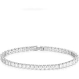 Classic CZ Tennis Bracelet for Women Gold Plated 3MM Square AAA Clear Cubic Zirconia Bracelet Tennis Bangles Chain Gifts for 