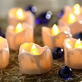 12パック[ 2 Naissance ]電池式LEDちらつきUnscented Flameless Candleティーライト、最後に最大48時間、完璧誕生日ウェディングパーティーホームデコレーション[