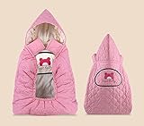 (ヘラサ)Herasa　抱っこひもカバー ケープ 　フード付き　撥水　防寒 出かける用 出産祝い (ピンク)